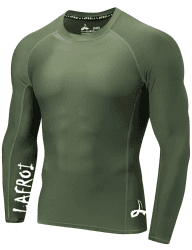 LAFROI Herren Langarm UPF 50+ Kompressionsshirt Rash Guard-CLYYB L Asym Olive