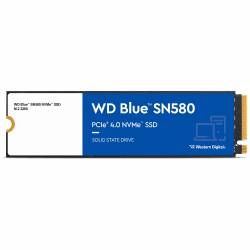 WD Blue SN580 NVMe SSD 1 TB (PCIe Gen4 x4, bis zu 4.150 MB/s Lesen, M.2 2280, nCache 4.0-Technologie) Blau SN580 bis zu 4.150 MB/s 1 TB