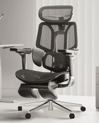 Hbada E3 Pro Bürostuhl Ergonomisch, Schreibtischstuhl, 3-Zonen dynamischer Lendenwirbelstütze, 4D verstellbare Kopfstütze, 6D verstellbare Armlehnen, Bürostuhl mit fußstütze, Schwarz Schwarz E3 Pro