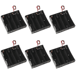 AOICRIE 6 Stück 3.7V 18650 Batteriehalter Gehäuse Kunststoff Akku Aufbewahrungsbox mit Wire Leads(4 Solts), 18650 Akku Gehäuse Spiralfeder, Akkupack 18650 3.7V 4 Slot