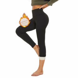 HLTPRO Thermo Leggings Damen Gefütterte Winter High Waist Thermohose Dicke Thermoleggings Warm Leggins für Outdoor Hause A-schwarz M