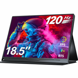 UPERFECT Portable Monitor 18,5 Zoll 120Hz Tragbarer Monitor Full HD 1920 * 1080 Mobiler Monitor mit IPS Bildschirm USB C Mini HDMI für Mac PC Laptop Handy PS5 Xbo, VESA-kompatibel 18.5"