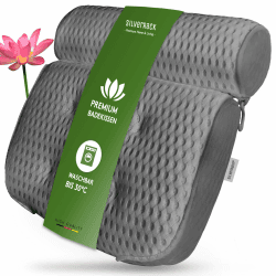 SilverRack Badewannenkissen MEDIUM-WEICH [Grau 4D] - Nackenkissen für Badewanne mit Saugnäpfen als Badewannen-Zubehör - Kissen für Badewanne - Badekissen mit ergonomischer Passform 4D Grau