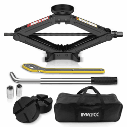 IMAYCC Wagenheber 2.5T/2500kg, Universelle Scherenwagenheber für Auto mit Gummiauflage, Tragbarer Wagenheber mit Radmutternschlüssel, Auto-Notfallset für Auto SUV MPV, Ideal für Wartung und Reparatur