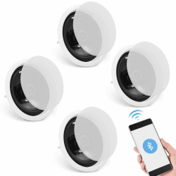 VEVOR 4er-Set Bluetooth-Deckenlautsprecher ca. 17 cm, 150 W, Wandlautsprechersystem mit 8 Ω Impedanz und 89 dB Empfindlichkeit, für Küche zu Hause, Wohnzimmer, Schlafzimmer oder überdachte Veranden