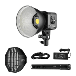GVM LED Videoleucthe Softbox, 80W LED Fotobeleuchtung mit Stativ, 2700K-7500K Bowens COB Studiolicht Dauerlicht mit 8 Licht Effekte fotolicht für Fotografie Video YouTube Streaming, APP Steuerung