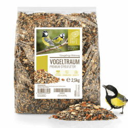 wildtier herz - Vogeltraum Premium Vogelfutter ohne Weizen für Wildvögel I Ganzjahresfutter mit Sonnenblumenkerne I Wildvogelfutter I Vogel Streufutter, Fettfutter für Vögel (2,5kg) 2.5 kg (1er Pack)