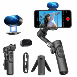 Gimbal Stabilizer for Smartphone,NO APP AI Tracking, Gesture Control, Inception Gimbal with TikTok YouTube,3-Axis Foldable Gimbal stabilizer for iPhone& Android-AOCHUAN XE AI Version Smart XE AI