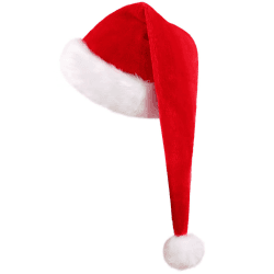 KONVINIT Lang Weihnachtsmütze Nikolausmütze Erwachsene Rot Plüsch weihnachtsmann mütze mit dicker fellrand,Santa Clause Mütze für Weihnachtsfeier Einheitsgröße Rot