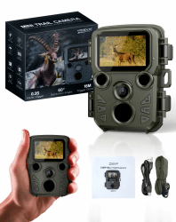 ZIMOCE Mini Wildkamera, Wildkamera mit Bewegungsmelder Nachtsicht, 20M Infrarot Wildtierkamera, 940nm IR LEDs Jagdkamera, 0,2s Trigger Geschwindigkeit, 60° Weitwinkel, IP66,für Wildbeobachtung 1080P-12MP
