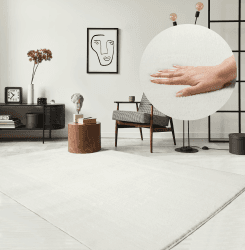 the carpet Relax Moderner Flauschiger Kurzflor Teppich, Anti-Rutsch Unterseite, Waschbar bis 30 Grad, Super Soft, Felloptik, Creme, 240 x 340 cm 240 x 340 cm Creme