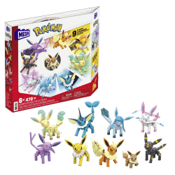 MEGA POKÉMON Evoli - Evolitionsset, 9 voll bewegliche Figuren zum Zusammenbauen Aller Stufen, für Kinder ab 6 Jahren, GFV85 Spielzeug Konstruktionsspielzeug