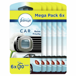 Febreze Auto Lufterfrischer (12 ml) Reine Frische, Auto Duft gegen Gerüche (6 x 2 ml) Reine Frische (Pure Freshness) 2 ml (6er Pack)