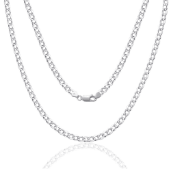 SILBERTALE 925 Sterling Silber Panzerkette Echt Silberkette für Herren Damen 2/3/4mm Breit Dünn Superflache Ohne Anhänger Halskette 45 Zentimeter 3mm Breit-Panzerkette