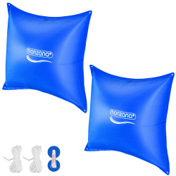 Monzana® 2X Poolkissen Winter XL Chlorbeständig Seil PVC Verstärktes Material bis -20°C Doppelnaht Sicherheitsventil 4 Ösen Luftkissen Pool Abdeckung 2 Poolkissen XL