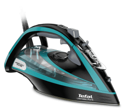 Tefal Dampfbügeleisen Ultimate Pure FV9844 | 3200 W | Micro-Calc-Filter | Durilium Airglide Autoclean-Bügelsohle | Automatische Abschaltung | ‎ ‎0.35 Liter | 31.6 x 15.1 x 16.3 cm | Schwarz / Blau Single