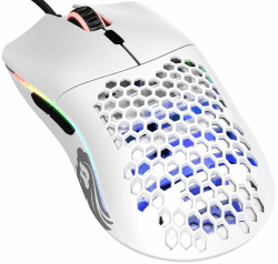 Glorious Gaming Model O Wired Gaming Mouse – superleichtes Wabendesign mit 67 g, RGB-Beleuchtung, Pixart 3360 Sensor, Omron-Schaltern, beidhändig – Mattweiß Model O Kabel Mattweiß