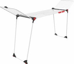 Vileda Infinity Flex Plus Wäscheständer, bis zu 2m ausziehbares Mittelteil, 30m Trockenleine, hohe Flügel mit XXL-Leinen, Eco-Verpackung Neu, bis 30 m, 2 Kleinteilehalter