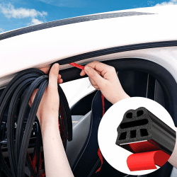 Jobon 10.36M Auto Türdichtung Universal, Gummidichtung Selbstklebend, Sechs-Loch dichtungsband Wasserdicht Autotür Kantenschutz für Autotür Pkw-Motorhaube Kofferraumtür 10.36 M