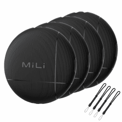 MiLi Smart Tag, Schlüsselfinder und Koffer Tracker kompatibel mit Apple Wo ist? APP (nur iOS), Bluetooth Tracker für Schlüssel, Gepäck, Koffer, Taschen, IP67 wasserdicht, Austauschbarer Akku, 4er Pack 4 Pack