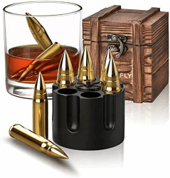 Grogife Geschenke für Männer, Whisky Steine Mann, Weihnachten Geschenk Geburtstagsgeschenk für Ihn Vater Partner Ehemann, Edelstahl Eiswürfel Wiederverwendbar
