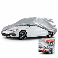 Walser Abdeckplane Auto All Weather Light, Abdeckplane wasserdicht, 100% wetterfeste Auto Abdeckplane, Autoabdeckung Outdoor, Auto Abdeckplane wasserdicht, Autogarage, Vollgarage Kombi M grau Größe M Vollgarage Kombi