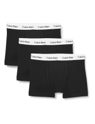 Calvin Klein Herren 3er Pack Boxershorts Trunks Baumwolle mit Stretch M Schwarz