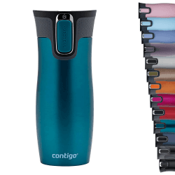 Contigo Thermobecher West Loop Autoseal, Edelstahl Isolierbecher, Reisebecher, Kaffebecher to Go, auslaufsicher Bay 470 ml