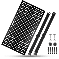 MELOX - Befestigungs-Platte aus Edelstahl (25-teilig) für VW Bus T5 T6 T6.1 Bulli - Ladungssicherung Komplet-Set für Kühlbox, Getränkekasten, Gepäck - Multiflexboard für Multivan Transport Befestigungsplatte mit Zubehör