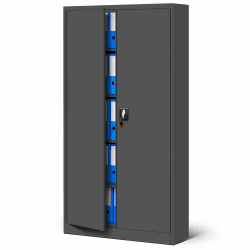 Jan Nowak Aktenschrank C001 Büroschrank Metallschrank Stahlschrank Werkzeugschrank Pulverbeschichtet 4 Verstellbare Fachböden Abschließbar 185 cm x 90 cm x 40 cm (Anthrazit) Anthrazit/Anthrazit-2 Breit