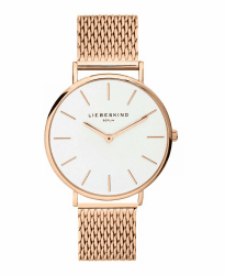 Liebeskind Analog Quarz Armbanduhr mit Edelstahlarmband Ip Roségold-weiß Single