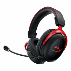 HyperX Cloud II Wireless Gaming-Headset, 2,4-GHz, 30 Std. Akku, 20 m Reichweite, DTS Headphone Spatial Audio, 53-mm-Treiber, HyperX Komfort, abnehmbares Mikrofon, Schwarz-Rot Rot Cloud II wireless
