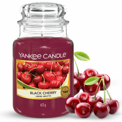 Yankee Candle Duftkerze im Glas (groß) / Black Cherry / Kerze mit langer Brenndauer bis zu 150 Stunden / Perfekte Geschenke für Frauen Große Kerze im Glas Black Cherry