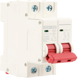 DC-Leitungsschutzschalter, DC Trennschalter DZ47-63Z-2P 500V 63A für Photovoltaik-Systeme, Thermisch-Magnetische Auslösung, 35 mm DIN-Schienenmontage, PV Trennschalter, Trennschalter Solaranlage 63A 2P 500V