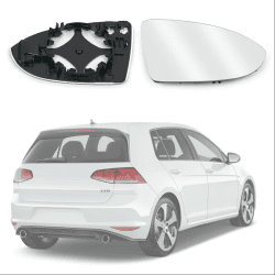 URAQT Spiegelglas Golf 7 Rechts Beheizbar, Außenspiegel Konvex Klar Beheizt Fahrerseite Beheizbar Asphärisch mit Trägerplatte Türspiegelglas Außenspiegel OEM:V-W (5G0857522) Volkswagen Golf 7 Rechts