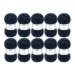 Gründl Lisa Premium Uni Strick- & Häkelgarn (weicher und wollartiger Charakter, pflegeleichtes waschbares Strickgarn aus 100% Polyacryl, 50 g/ 133 m, Nadelstärke: 3,5 - 4,5, 10 Knäuel á 50 g), Marine