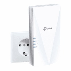 TP-Link RE500X WiFi 6 WLAN Verstärker Repeater AX1500(Dualband 1200MBit/s 5GHz + 300MBit/s 2,4GHz, Tri-Core 1,5 GHz CPU, Gigabit Port, maximale Abdeckung, kompatibel zu allen WLAN Routern)weiß Single
