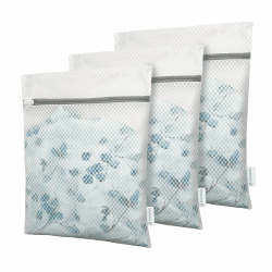 3 Premium-Wäschesäcke mit Wabenstruktur für Feinwäsche mit Reißverschluss, Reiseaufbewahrung, Organisationsbeutel, Kleidung, Waschbeutel für Unterwäsche, Dessous, klein 30x40cm (3S, weiß) 3 Set-S+S+S