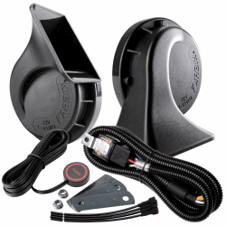 FARBIN Auto Horns Kit mit Knopf 12V LKW Horn Laute Zug Horn für Auto Elektrische Luft Horns (12V, Schneckenhorn mit Geschirr und Knopf) Schneckenhorn mit Geschirr und Knopf 12V