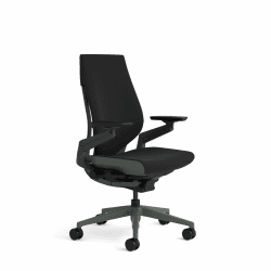 Steelcase Gesture Ergonomischer Bürostuhl mit 360° Armlehnen und 3D-Live Back Lumbalstütze Onyx Schwarz Onyx Schwarz Ohne Kopfstütze