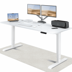 Desktronic Höhenverstellbarer Schreibtisch (200x80cm) - Schreibtisch Höhenverstellbar Elektrisch mit Flüsterleisem Dual-Motor & Touchscreen - Hohe Tragfähigkeit - Stehtisch HomePro Weiß + Weiß 200 x 80 cm