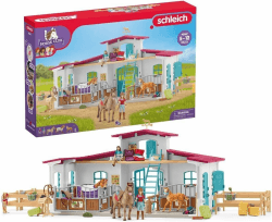 schleich 42567 HORSE CLUB Reiterhof, 115 Teile Pferdestall Spielset mit 3 x schleich Pferde Tierfiguren und vielem mehr, Spielzeug für Kinder ab 5 Jahren Single