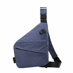 Anti Diebstahl Tasche, Anti Diebstahl Umhängetasche, Schultertasche, Brusttasche, Diebstahlsichere Tasche, Diebstahlsichere Umhängetasche, Anti-Diebstahl, Sicherheitstasche Reise für Damen und Herren Linke Schulter Blau