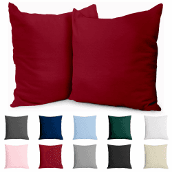Dreamzie Kissenbezug 40x40 Baumwolle Renforcé (2er-Set) - Burgunderrot - Dicht gewebt mit 57 Fäden/cm² - 40x40cm Kissenbezug - Oeko Tex Zertifiziert Burgunderrot 40 x 40 cm, 2 Stück