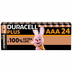 Duracell Plus Batterien AAA, 24 Stück, langlebige Power, AAA Batterie für Haushalt und Büro Größe AAA Plus (+100% Langlebiger) 24 Stück