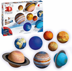 Ravensburger 3D Puzzle Planetensystem 11668 - Planeten als 3D Puzzlebälle - Sonnensystem zum selbst bauen und als Deko - für alle Weltraumfans ab 6 Jahren - mit informativer Online-Broschüre Single