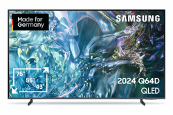 Samsung QLED 4K Q64D Fernseher 75 Zoll, Samsung TV mit Quantum Prozessor Lite 4K, 100 % Farbvolumen, 4K Upscaling, Motion Xcelerator, Smart TV, GQ75Q64DAUXZG, Deutsches Modell [2024] 2024 model Q64D 75 Zoll