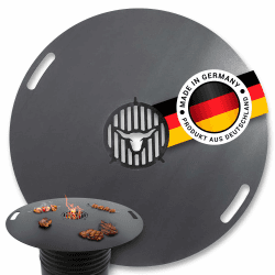 Feuerplatte 100cm 6mm für Feuertonnen Kugelgrill Handgriffe INKL. Grilleinsatz #04