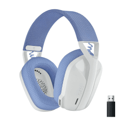 Logitech G435 LIGHTSPEED Kabelloses Bluetooth-Gaming-Headset, Leichte Over-Ear-Kopfhörer, Integrierte Mikrofone, 18h Akku, Kompatibel mit Dolby Atmos, PC, PS4, PS5, Handy, Nintendo Switch - Weiß Weiß G435