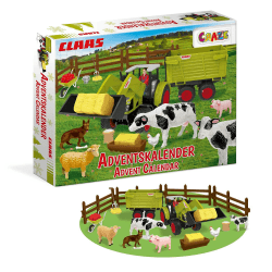 CRAZE Adventskalender Kinder CLAAS Spielzeug Adventskalender mit Bauernhof Figuren und Traktor, 24 Überraschungen, Adventskalender Jungen Adventskalender Claas